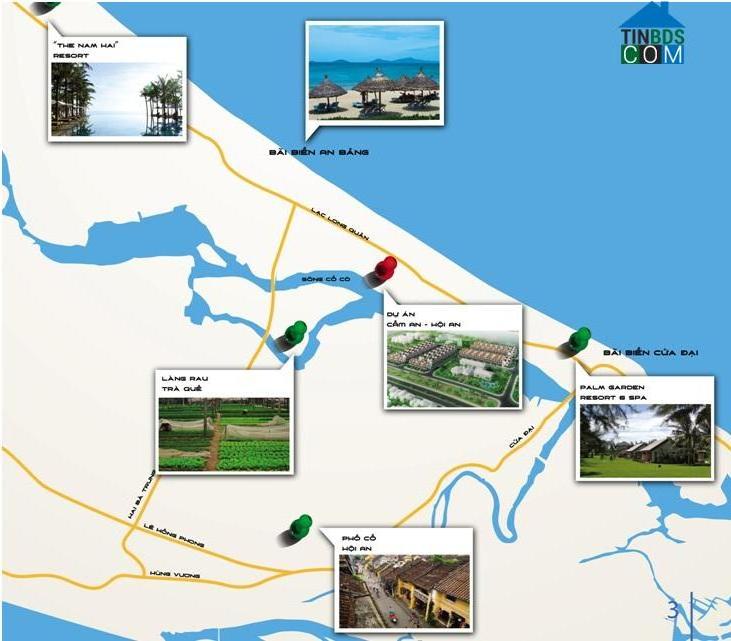 Bản đồ vị trí của dự án khu nghỉ dưỡng Cẩm An – Hội An