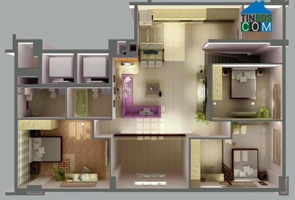 Căn hộ loại Thương mại thuộc Block B. Diện tích căn hộ: 244,81 m2