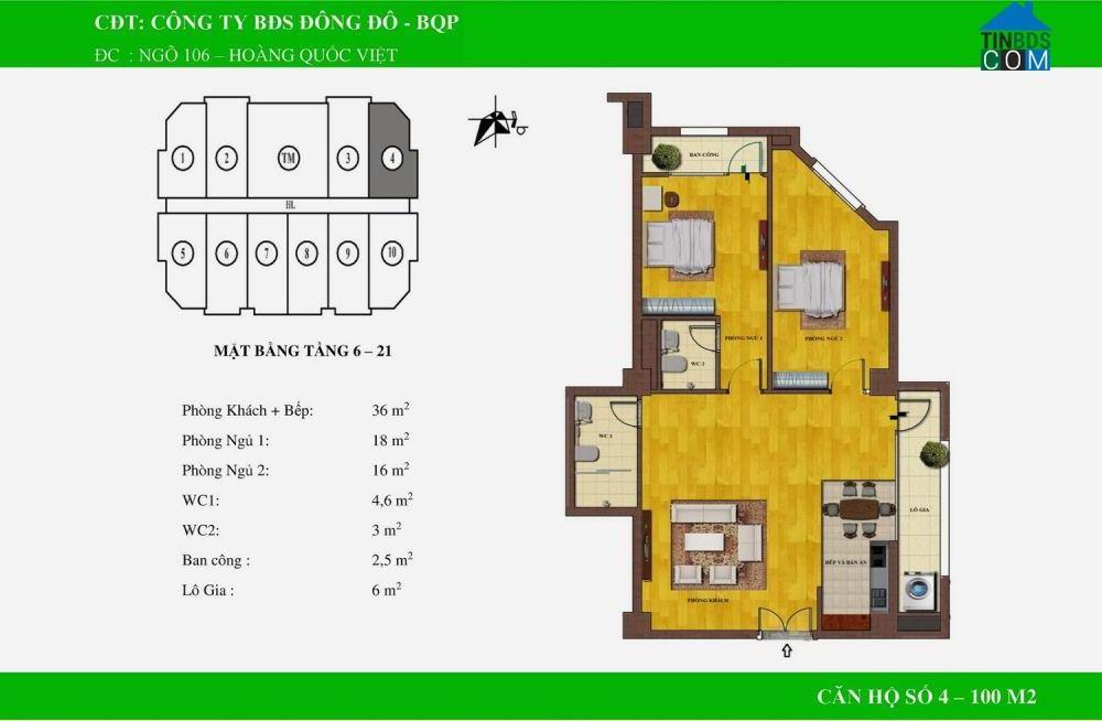 Thiết kế căn 04 căn hộ chung cư Đông Đô 100m2