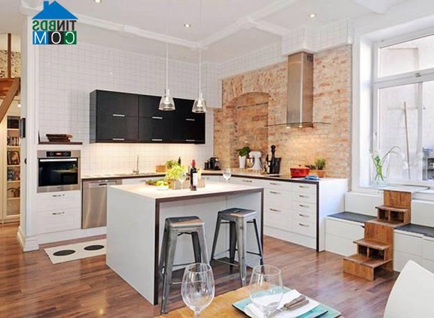Đảo bếp hình vuông phù hợp với nhiều không gian phòng bếp nhỏ
