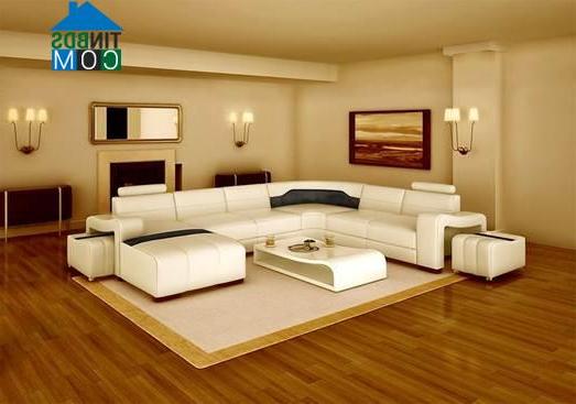 Bạn nên chọn sàn gỗ có màu tươi sáng cho không gian phòng khách