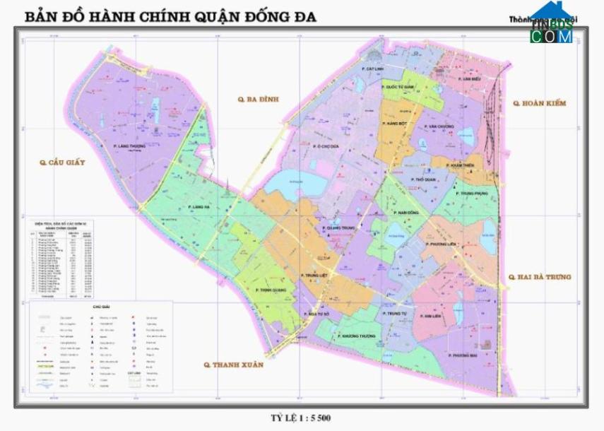 Bản đồ hành chính quận Đống Đa Hà Nội.