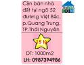 ⭐Cần bán nhà đất tại ngõ 52 đường Việt Bắc, p.Quang Trung, TP.Thái Nguyên; 15 tỷ; 0987394986