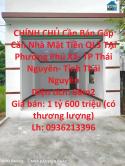 CHÍNH CHỦ Cần Bán Gấp Căn Nhà Mặt Tiền QL3 TẠi Phường Phú Xá- TP Thái Nguyên- Tỉnh Thái Nguyên