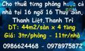 Cho thuê từng phòng hoặc cả nhà tại 16 ngõ 16 Thuỷ Sản, Thanh Liệt,Thanh Trì, 0986624468