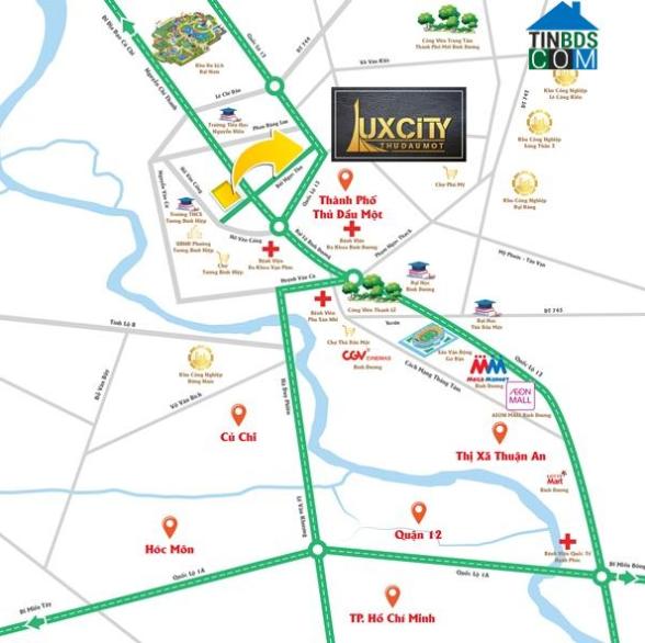 Vị trí dự án khu đô thị Luxcity Thủ Dầu Một