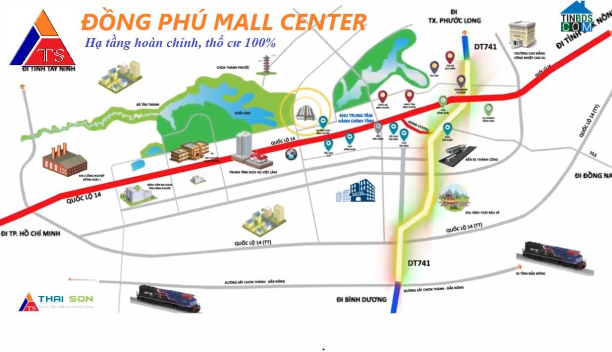 Vị trí dự án Đồng Phú Mall Center