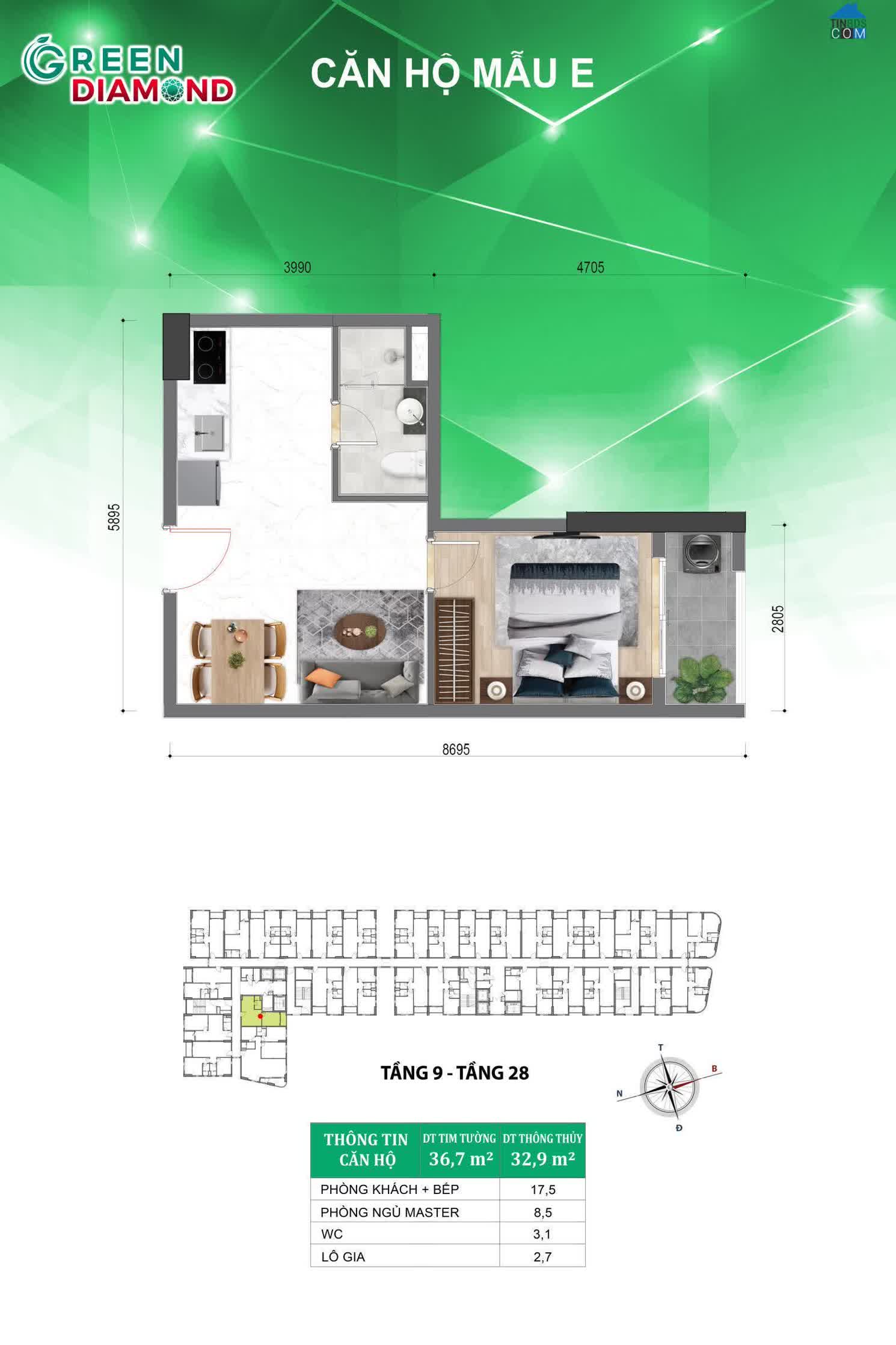 Ảnh Bcons Green Diamond 9