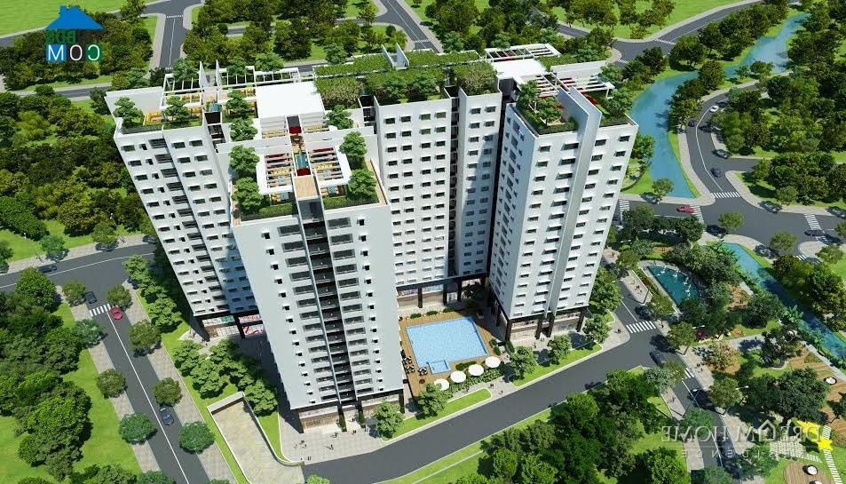Phối cảnh mặt sau của dự án Dream Home Residence