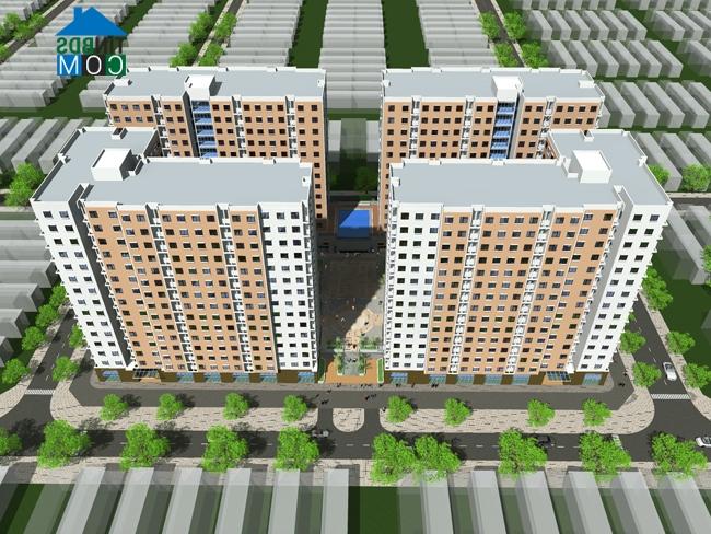 Ảnh phối cảnh 4 khối nhà sẽ được xây dựng