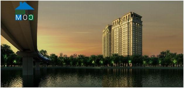 Tháp căn hộ D’.Le Pont D’or nhìn từ Hồ Hoàng Cầu
