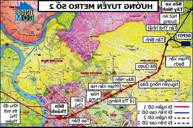 Bản đồ tuyến Metro số 2
