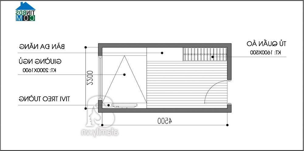 Ảnh Bài trí nội thất cực gọn cho phòng ngủ 10m2