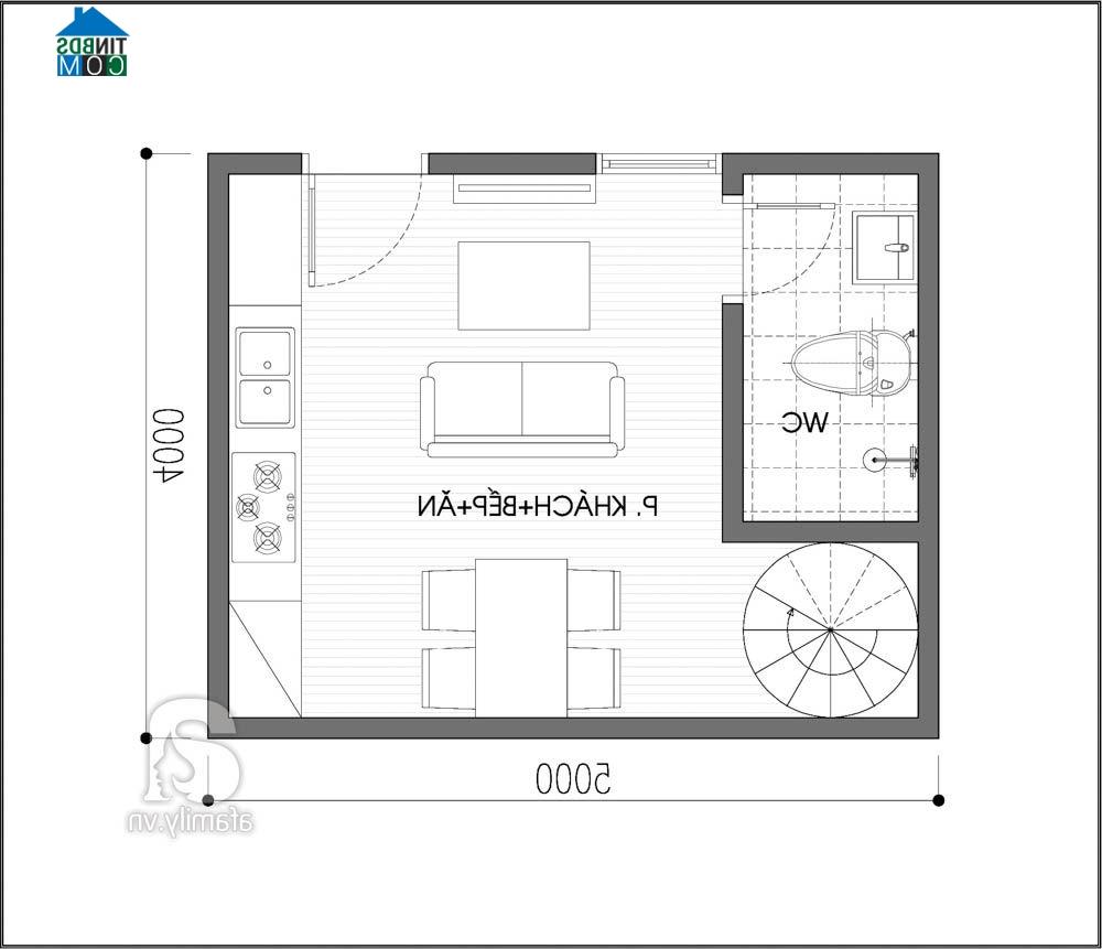 Tầng trệt bao gồm phòng khách, nhà bếp và 1 toilet nhỏ; trên lầu là 1 phòng ngủ 10m² cho cả gia đình. Hiện tại, chúng tôi có dự định cho con ngủ riêng nhưng chưa biết phải sắp xếp sao cho hợp lý. Mong các KTS của chuyên mục tư vấn thiết kế và hướng dẫn chúng tôi cách bố trí nội thất nhà hợp lý. Tôi xin chân thành cảm ơn! Liễu Chi