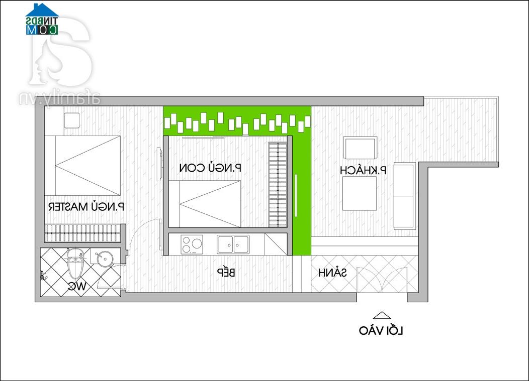 Ảnh Tư vấn cải tạo cho căn hộ thiếu sáng, DT 52m2