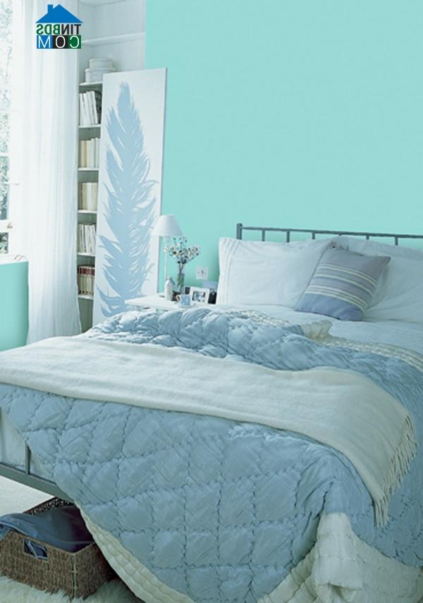 Ảnh Tư vấn cải tạo căn hộ với màu xanh mòng két, DT 69,6m2