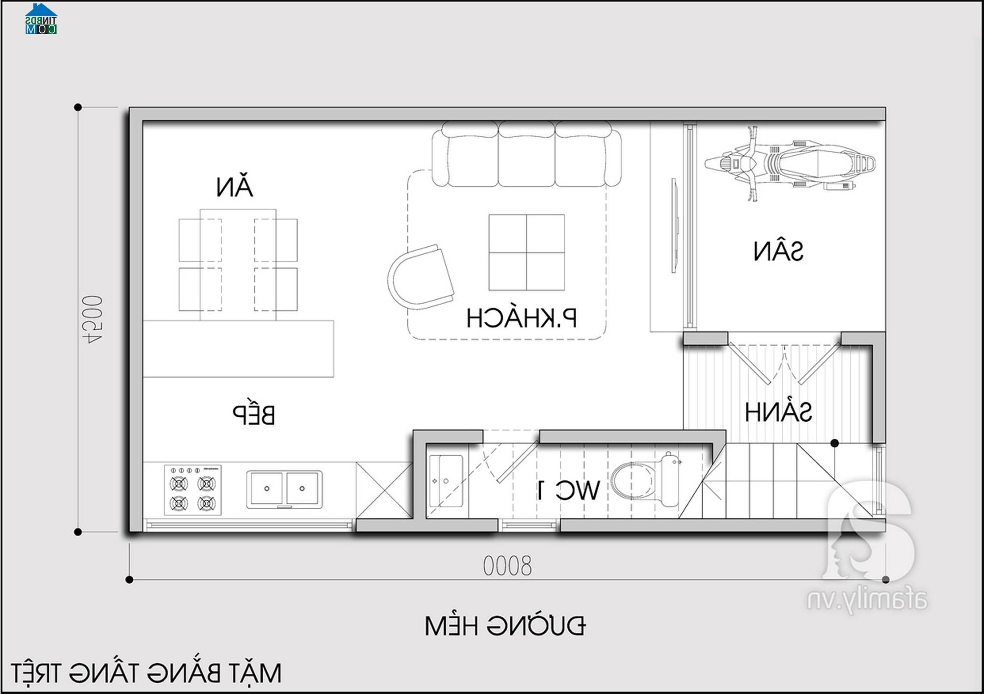 Ảnh Tư vấn cải tạo nhà nhỏ có bể bơi, DT 4,5x8m