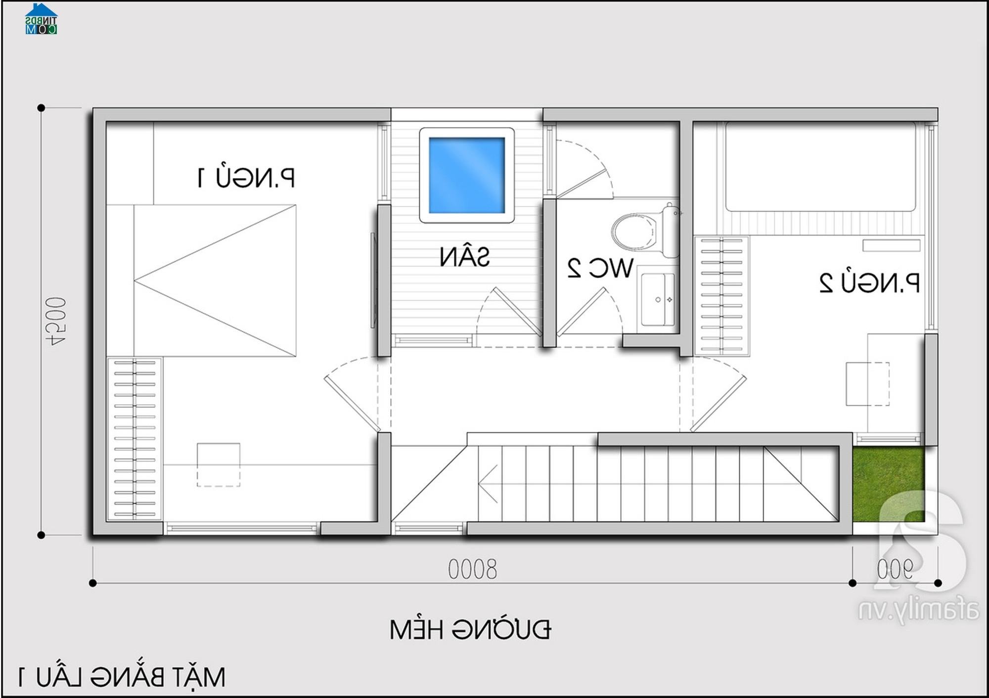 Ảnh Tư vấn cải tạo nhà nhỏ có bể bơi, DT 4,5x8m