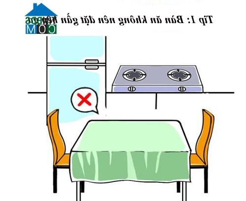 Không đặt bàn ăn quá gần bếp ga