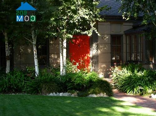 Ảnh Ngôi nhà xinh với cửa màu đỏ hợp phong thuỷ