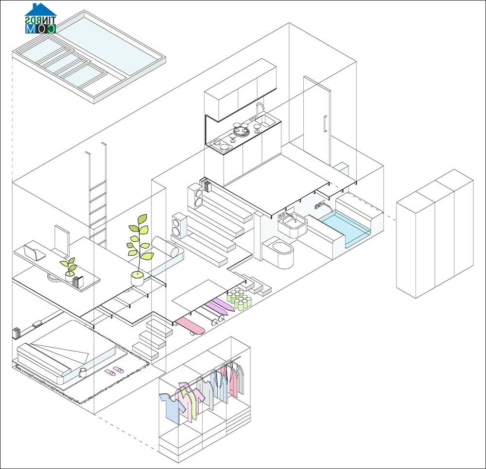 Bản thiết kế 3D của căn hộ