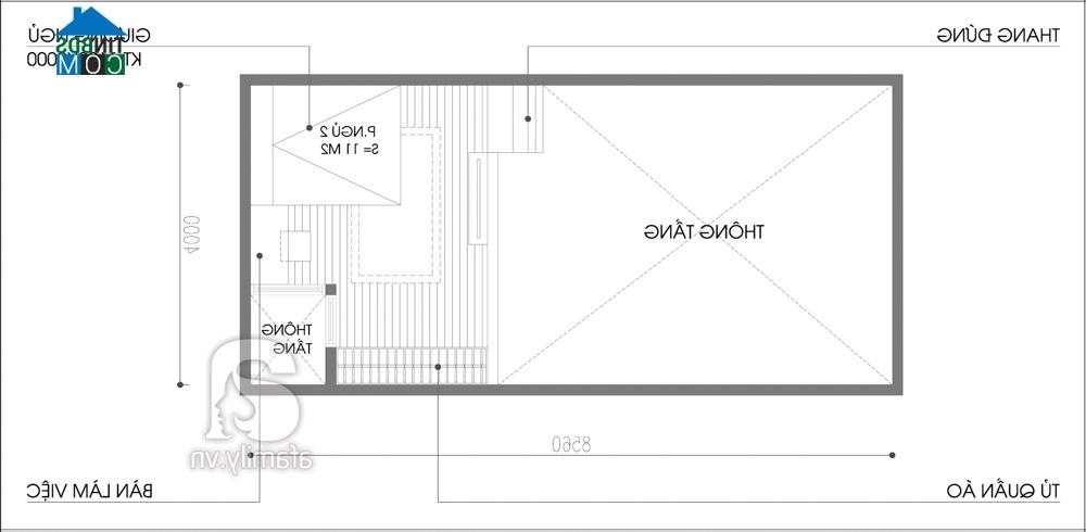 Sơ đồ cải tạo mặt bằng gác xép