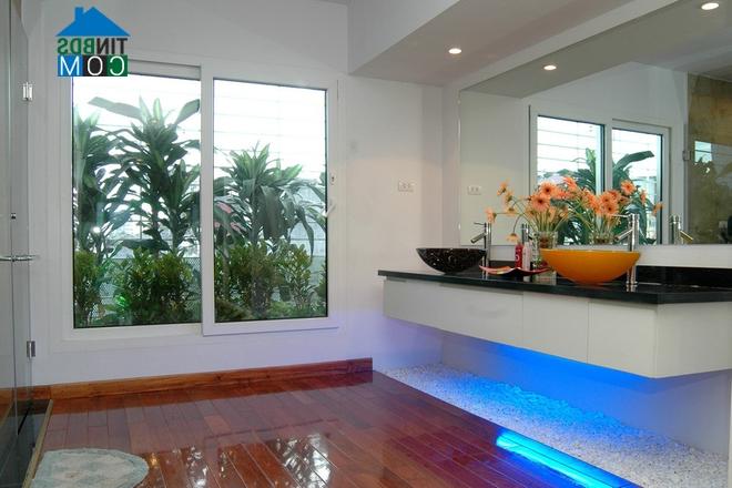 Ảnh Ngắm nhà ống thoáng đãng nhờ cách bố trí giếng trời hợp lý