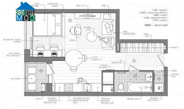 Ảnh Thiết kế căn hộ nhỏ xinh, độc đáo cho cặp vợ chồng trẻ