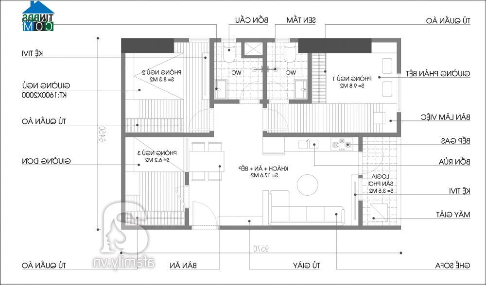 Mặt bằng tư vấn cải tạo ngôi nhà có thêm 1 phòng ngủ