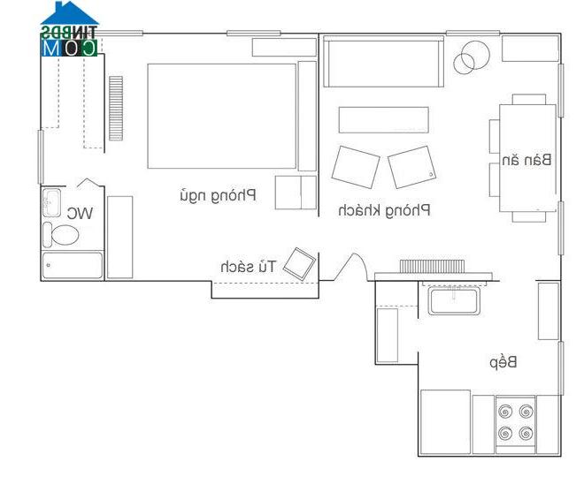 Ảnh Căn hộ đi thuê 40 m2 vẫn gọn gàng dù nhiều đồ đạc