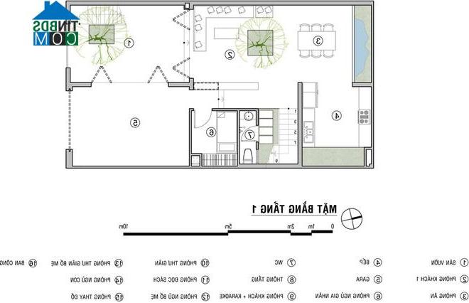 Mặt bằng bố trí tầng 1