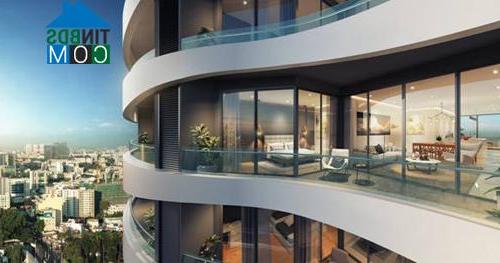 Phối cảnh một phần kiến trúc của tòa tháp Promenade