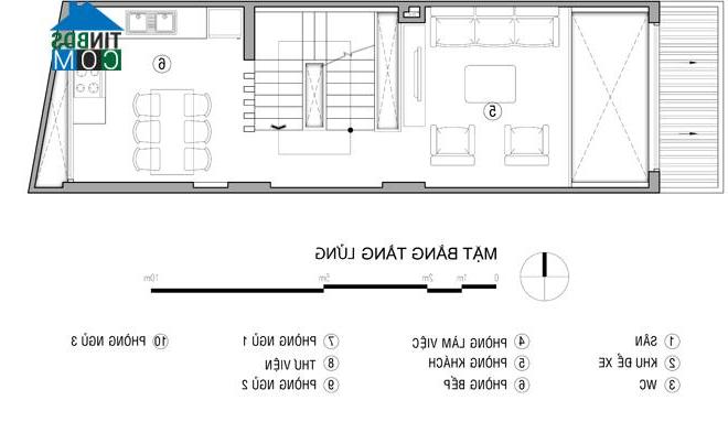 Ảnh Thiết kế nhà ống 52 m2 vừa làm văn phòng vừa để ở