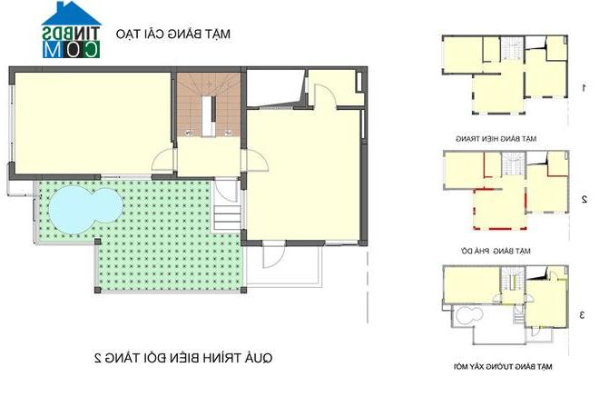 Ảnh Nhà 3 tầng xanh mướt sau khi cải tạo