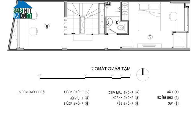 Tầng 2: Gồm phòng sinh hoạt chung của gia đình và phòng ngủ bố mẹ