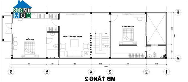 Mặt bằng thiết kế tầng 2