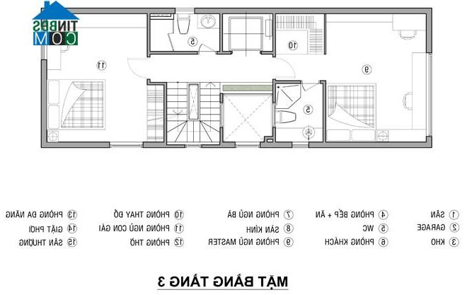 Ảnh Tư vấn thiết kế nhà 4 tầng, có gara và thang máy, DT 72m2