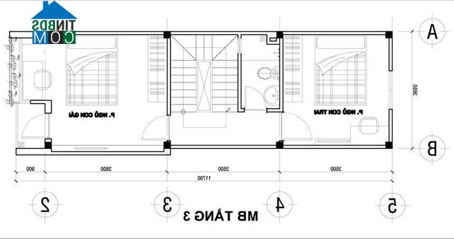 Ảnh Thiết kế nhà ống 50m2 với 2 mặt thoáng