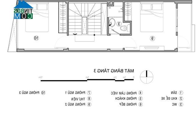 Ảnh Thiết kế nhà ống 52 m2 vừa làm văn phòng vừa để ở