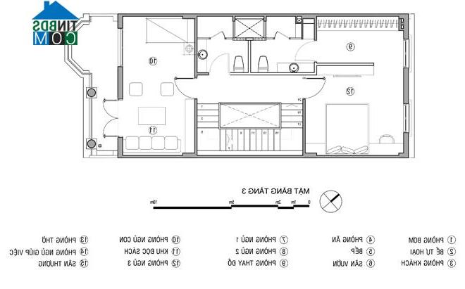 Ảnh Thiết kế nhà ống có 5 phòng ngủ rộng thoáng