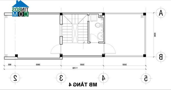 Tầng 4 bố trí sân thượng thư giãn và sân phơi