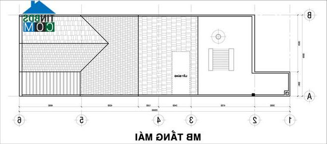 Mặt bằng thiết kế tầng mái