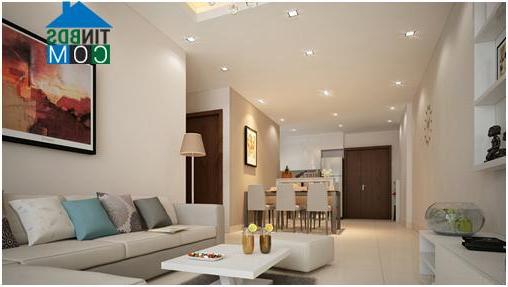 Phối cảnh phòng khách căn hộ trong dự án