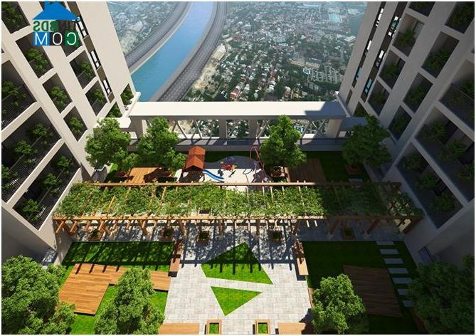 Vườn sinh thái xen kẽ trong không gian sống của Five Star Garden