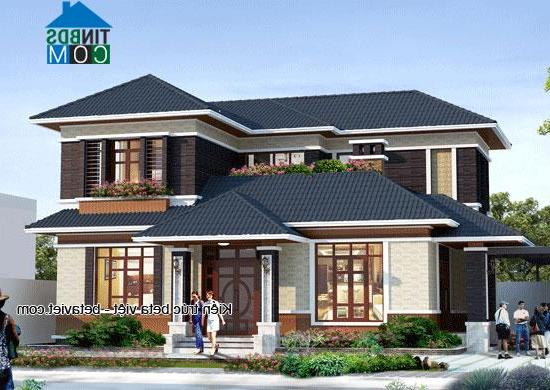 Ảnh Thiết kế biệt thự 2 tầng phong cách Châu Âu hiện đại