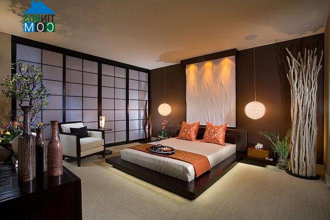 Mẫu giường kiểu Nhật giúp cho trần nhà bớt đi cảm giác thấp