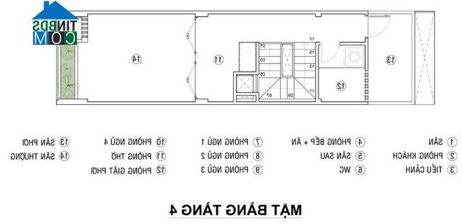 Ảnh Thiết kế nhà ống 4 phòng ngủ thoáng trên diện tích 41 m2