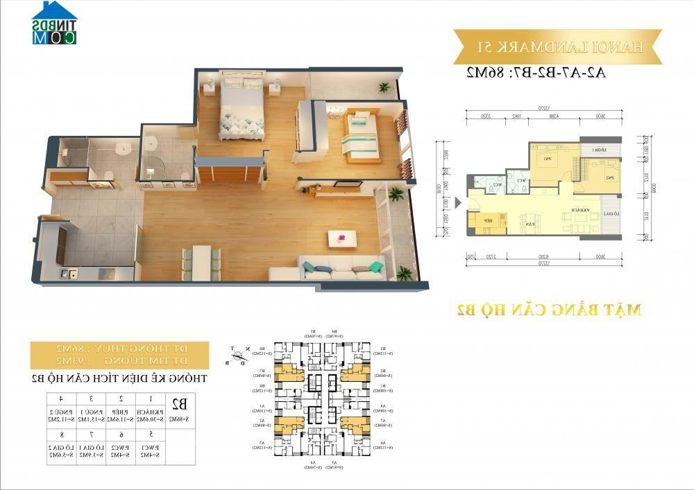 Mặt bằng căn hộ B2
