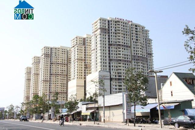 Chung cư Era Town của Công ty Đức Khải - nơi xảy ra tranh chấp tuần qua. Ảnh: Mạnh Tùng