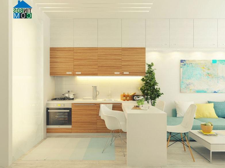 Ảnh Ngắm căn hộ 29m2 bình yên với gam pastel dịu nhẹ